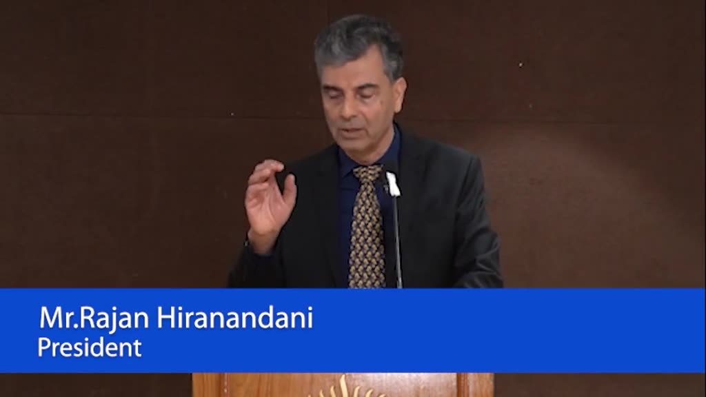 Rajan Hiranandani speaking at the Know Your Candidate evening